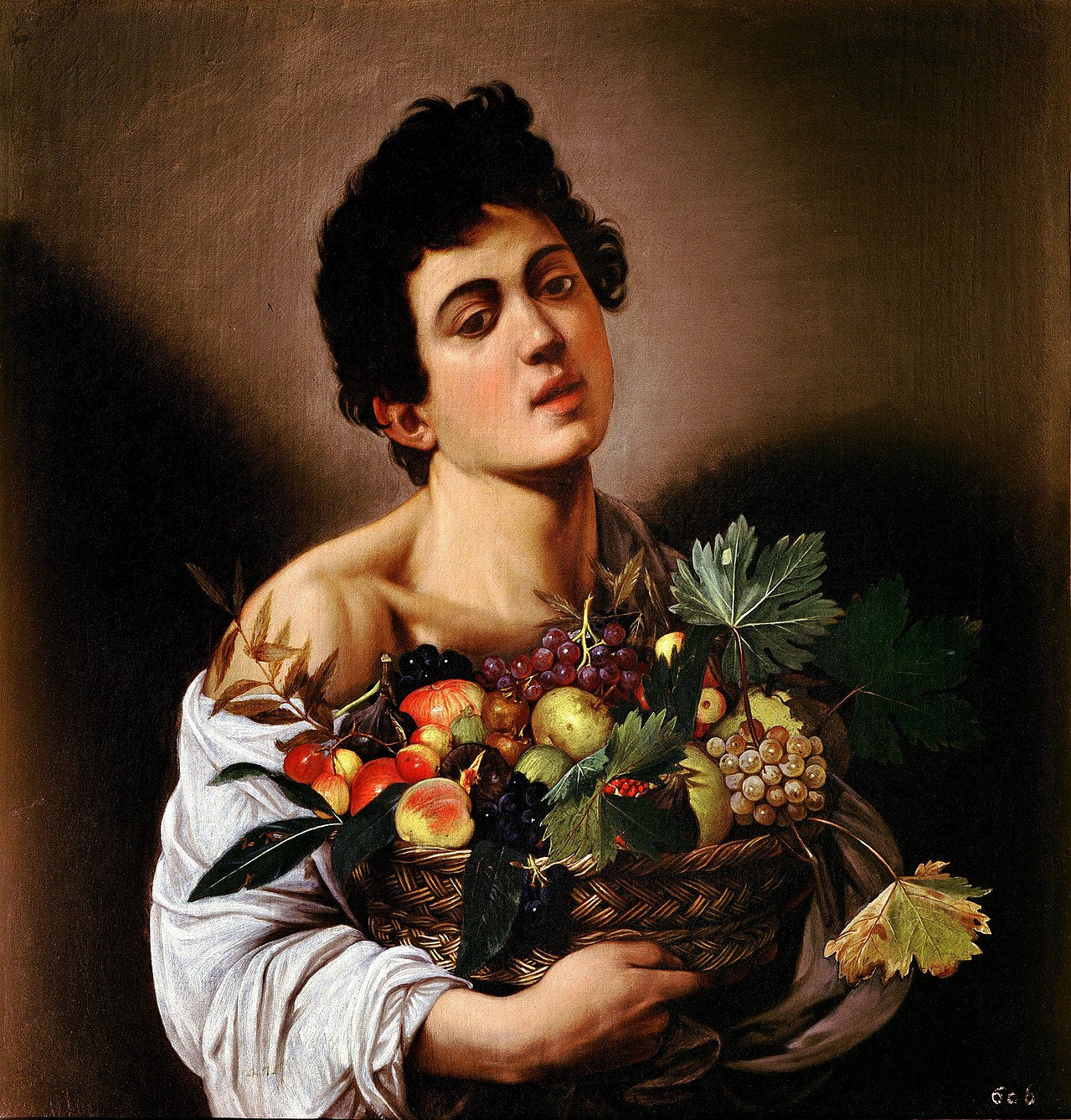 Boy with a Basket of Fruit (White t-shirt)