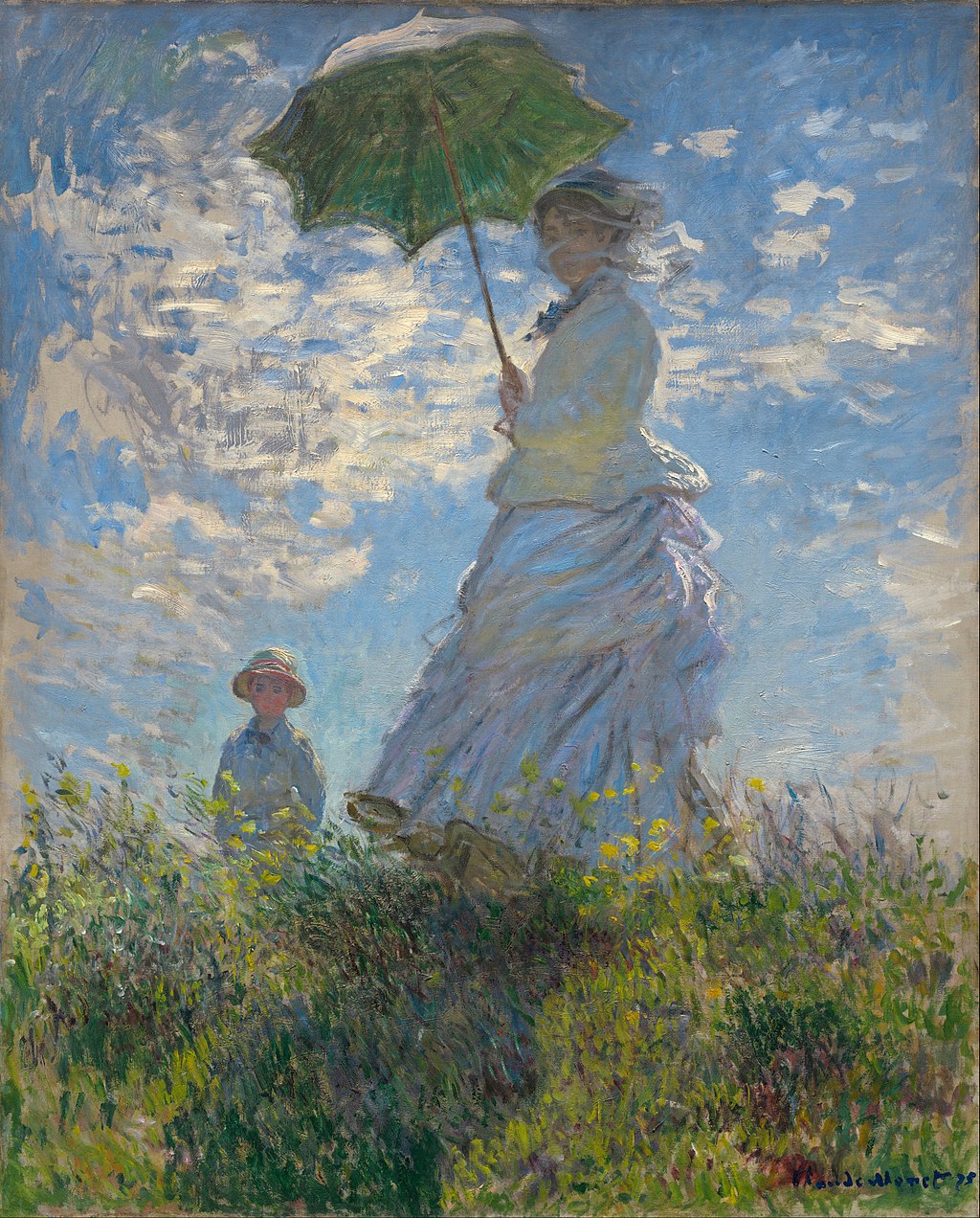 Woman with a Parasol - Madame Monet and Her Son (Black t-shirt)